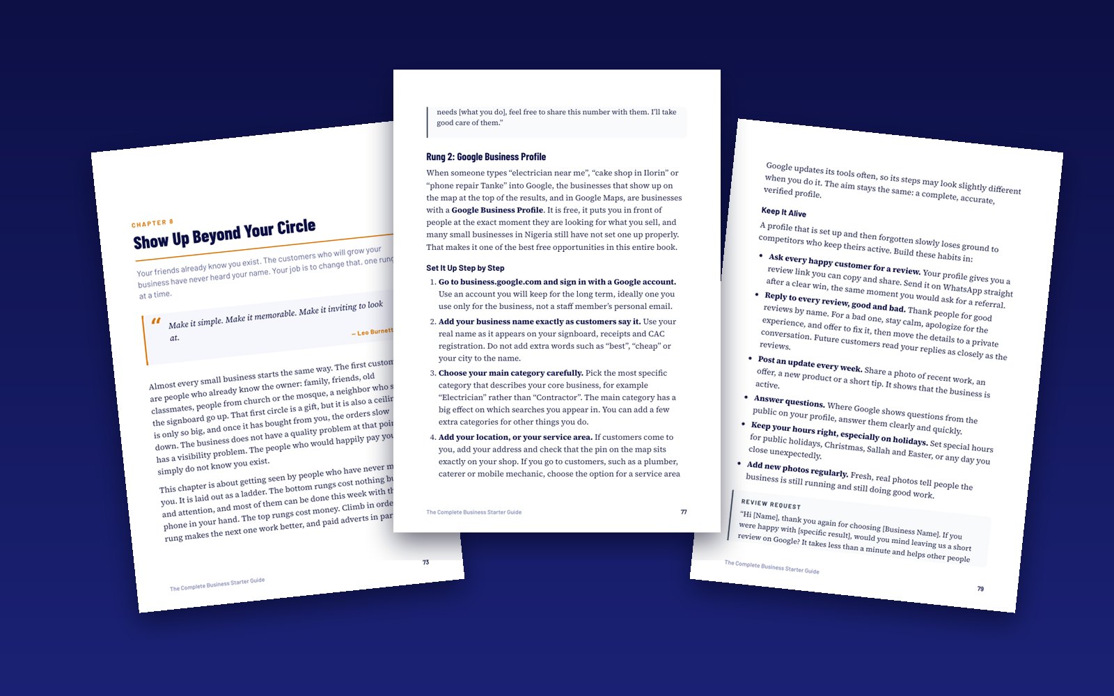 Pages from inside The Complete Business Starter Guide